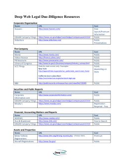Deep Web Legal Due-Diligence Resources