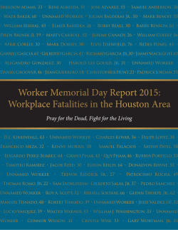Worker Memorial Day Report 2015