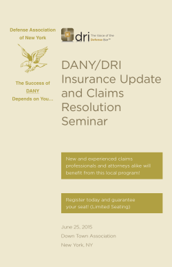 DANY-DRI Seminar 62515 - The Defense Association of New