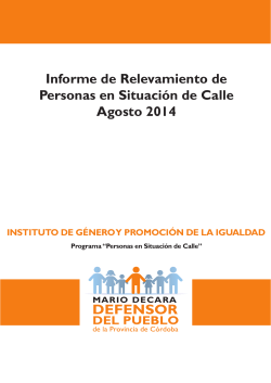 Informe Personas en SituaciÃ³n de Calle 2014