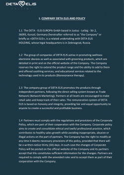 1. COMPANY DETA ELIS AND POLICY