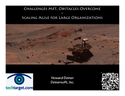 Challenges Met, Obstacles Overcome - Scaling