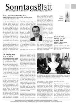 Sonntagsblattbeilage Dekanat Hof 28. Woche 2015