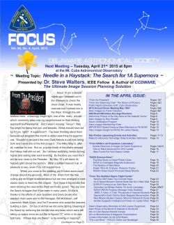 DAS FOCUS Newsletter_APRIL_2015