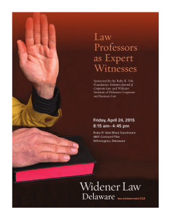 Law Professors as Expert Witnesses - Delaware Law