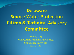 Delaware Source Water Protection Citizen & Technical Advisory