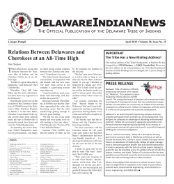 April 2015 - Delaware Tribe of Indians