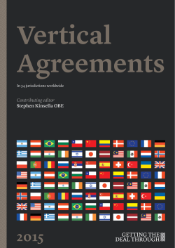 Vertical Agreements Questionnaire 2015
