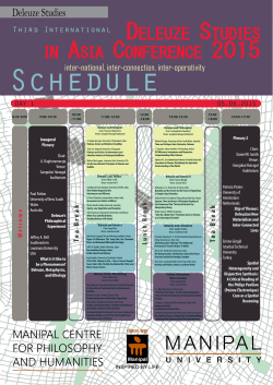 Conference Schedule - Deleuze Conference 2015,manipal