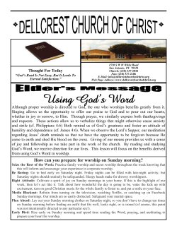 Using God`s Word - Dellcrest Church of Christ