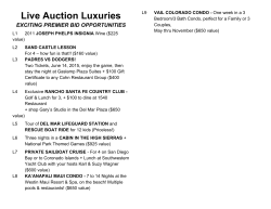 to preview the Live and Silent Auction Items up for bid at this year`s