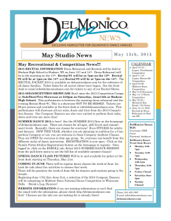 May Studio News - Delmonico Dance