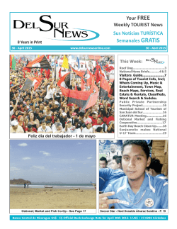Your FREE Weekly TOURIST News Sus Noticias