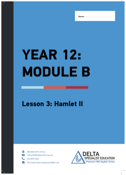 (Complete Lesson III of our Year 12 Mod B Hamlet course) (PDF