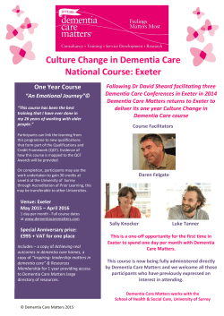 One Year Course - Dementia Care Matters
