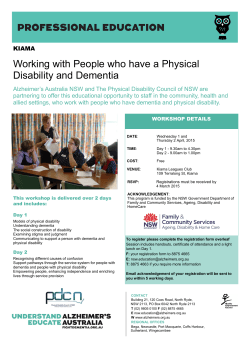 Working with People who have a Physical Disability and Dementia