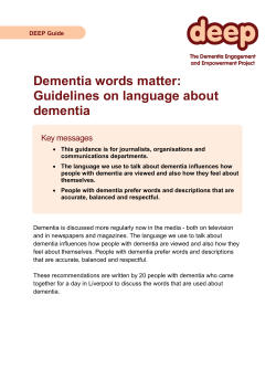 Dementia words matter: Guidelines on language about