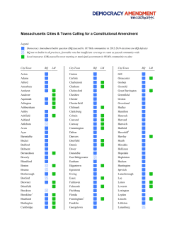 Massachusetts Cities & Towns Calling for a Constitutional Amendment