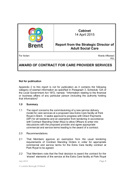 Award of contract for Care Provider Services PDF