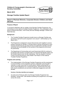 Update on Stronger Families Programme PDF 130 KB