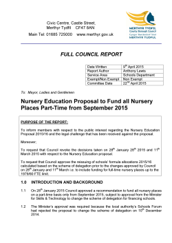 Nursery Education Proposal to Fund all Nursery Places Part