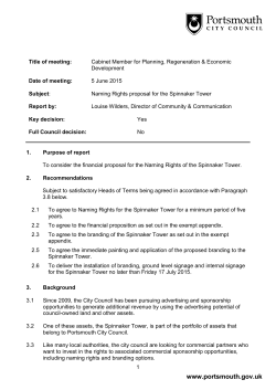Naming Rights proposals for the Spinnaker Tower PDF 107 KB
