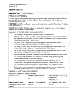 Application for Consideration - 14/500619