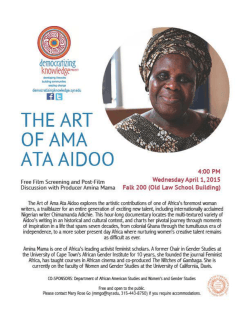 The Art of Ama Ata Aidoo - Film and Discussion