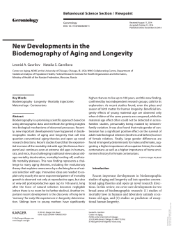 New Developments in the Biodemography of Aging and Longevity