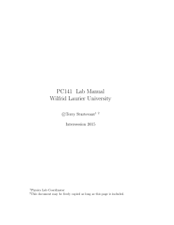 PC141 Lab Manual - Wilfrid Laurier University Physics Labs