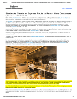 Starbucks Charts an Express Route to Reach