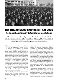 The RTE Act 2009 and the RTI Act 2005 (Its impact