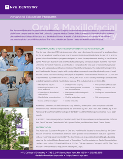 Oral & Maxillofacial Surgery - New York University College of Dentistry