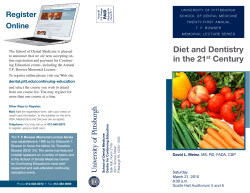 Diet and Dentistry in the 21st Century