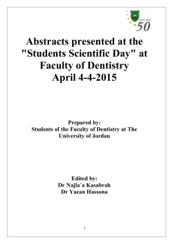 Abstracts presented at the "Students Scientific Day" at Faculty of