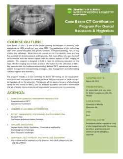Cone Beam CT Certification Program For Dental Assistants
