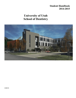 University of Utah School of Dentistry Student Handbook