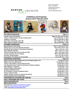 Exhibitions and Programs Schedule