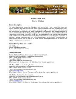 Syllabus - Department of Environmental and Occupational Health