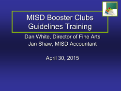 MISD Booster Clubs Guidelines Training