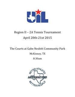 Region II 2A Tennis Tournament 14-15