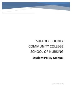 School of Nursing Student Policy Manual 2015-2016