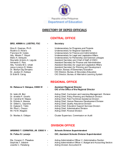 DIRECTORY OF DEPED OFFICIALS