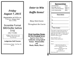 Friday August 7, 2015 Enter to Win Raffle Items!