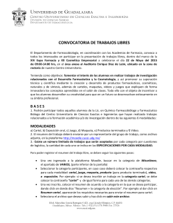 convocatoria de trabajos libres - Departamento de FarmacobiologÃ­a