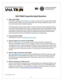 VHA TRAIN Frequently Asked Questions