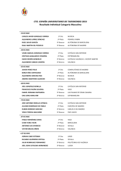 CTO. ESPAÃA UNIVERSITARIO DE TAEKWONDO 2015