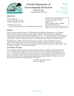 Final Permit - Florida Department of Environmental Protection