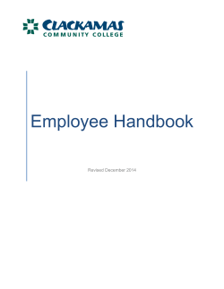 Employee Handbook - Clackamas Community College