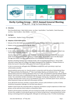 DCG 2015 AGM Minutes - Derby Cycling Group